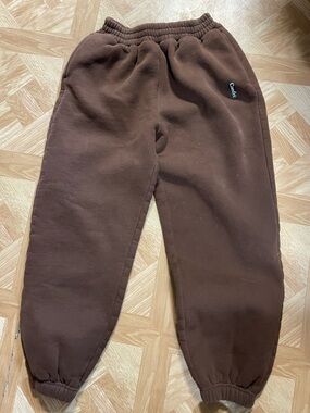 Kids Brown Fleece Joggers